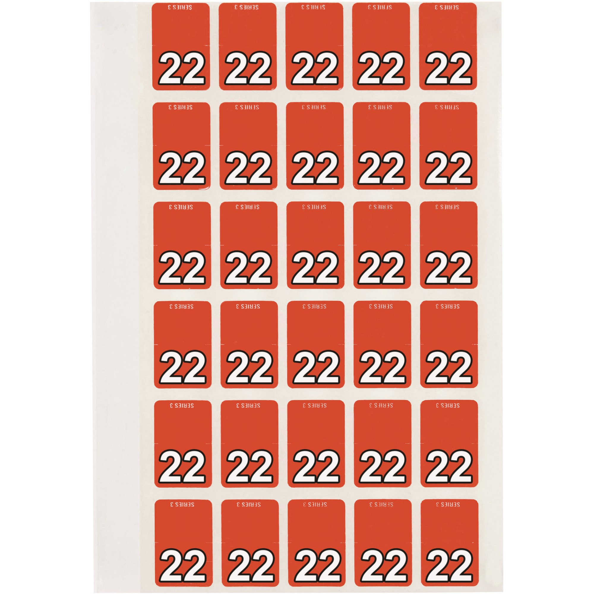 Avery Top Tab 22 Year Code Label 20x30mm Orange Pack Of 150