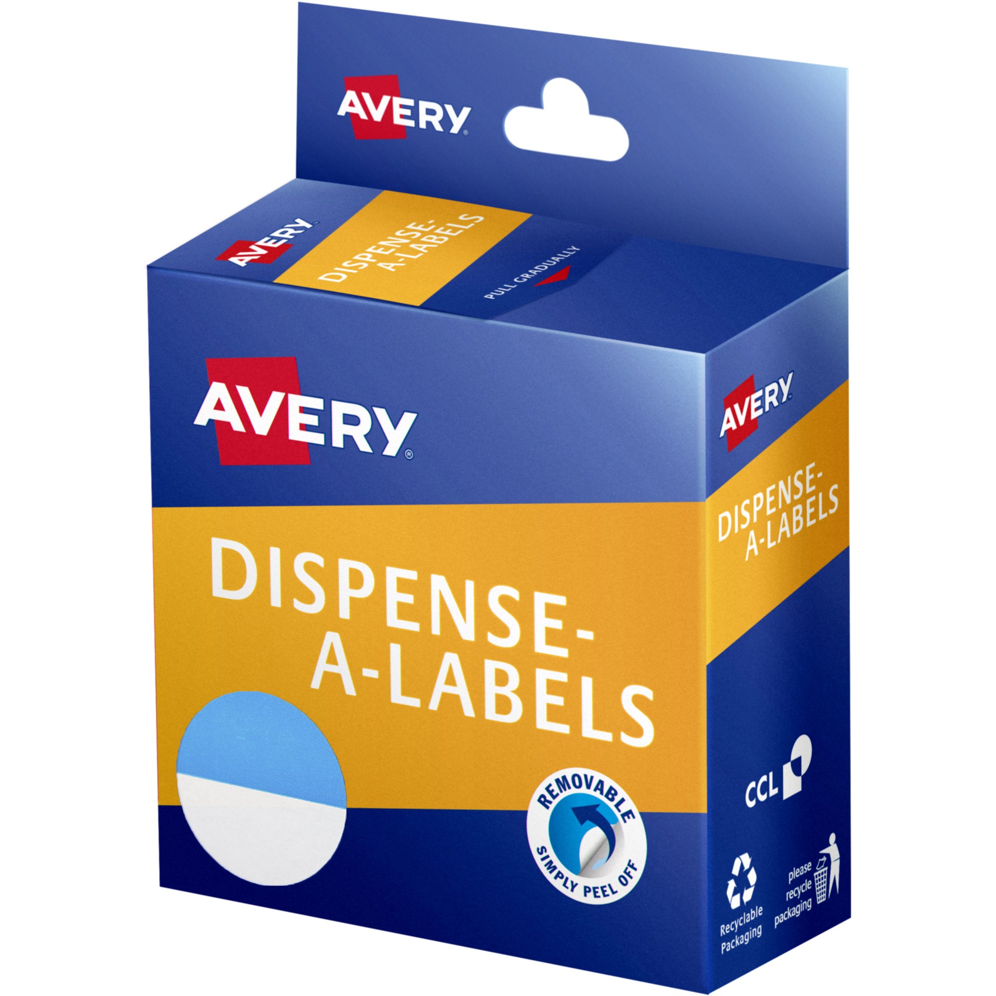 Avery Dispenser Labels 24mm Blue And White Dot Box Of 300