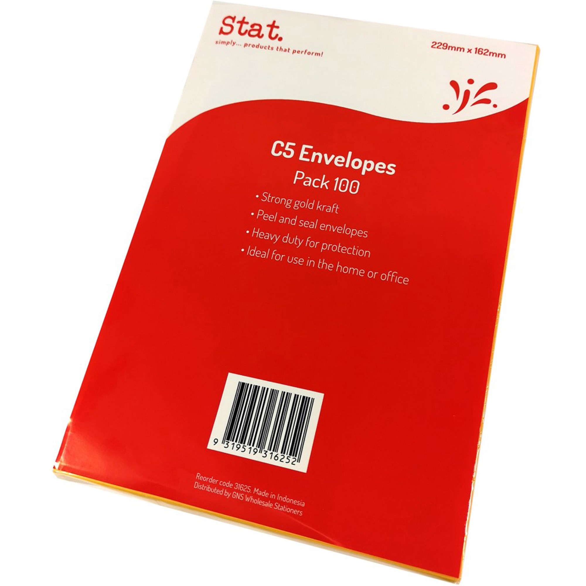 Stat Peel And Seal Envelope C5 Kraft Pack  of 100