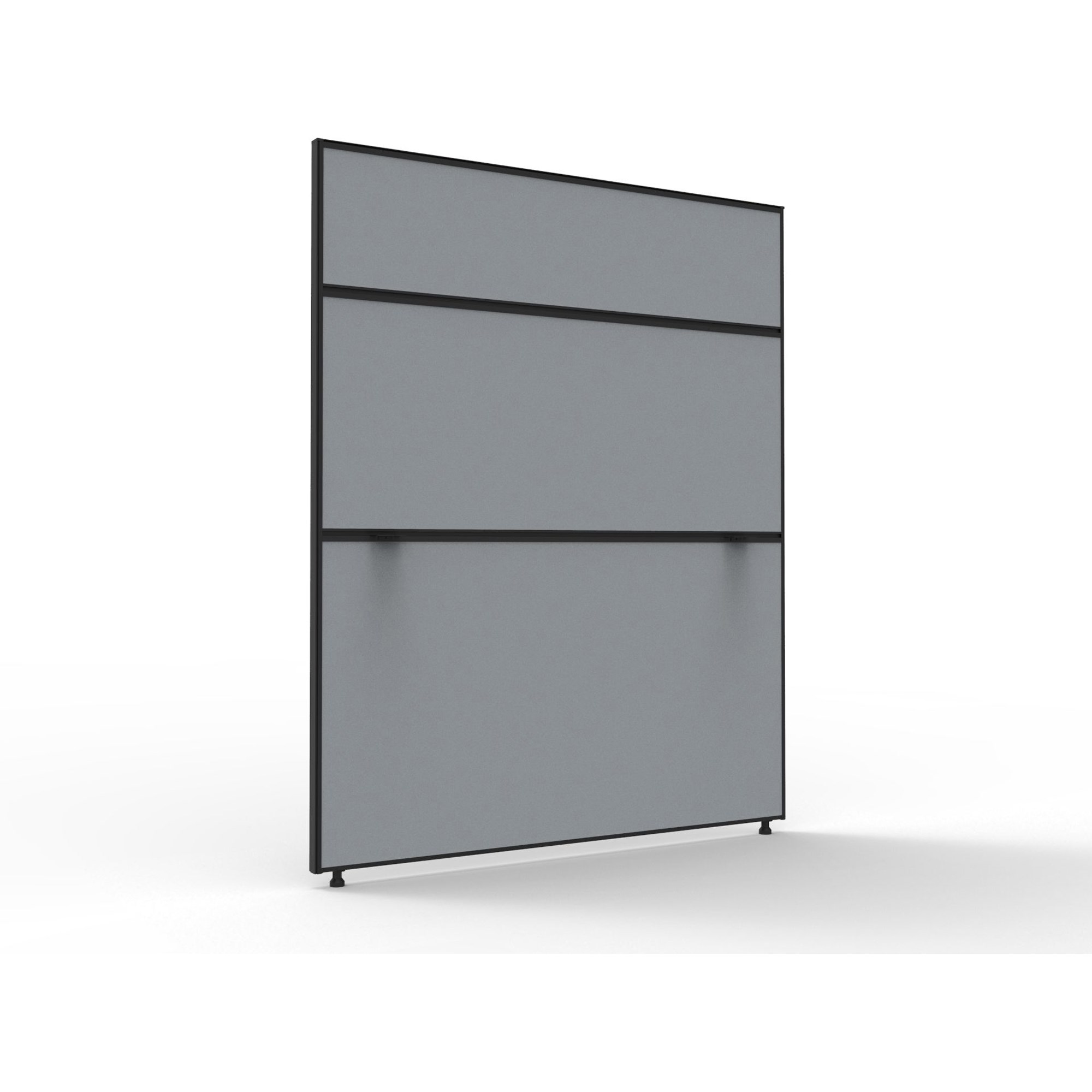 Rapidline SHUSH30+ Screen 1200W x 30D x 1500mmH Black Frame Grey Pinnable Fabric