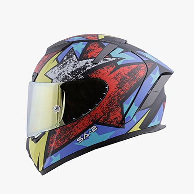 STEELBIRD SA-2 STAR MATT BLACK/RED C/V 580 MM WITH EXTRA VISOR (SH)