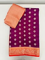 P14: Beautiful Banarasi Soft Warm Silk Sarees With Only Fall And Pico P14: Beautiful Banarasi Soft Warm Silk Sarees With Only Fall And Pico