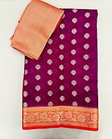 P14: Beautiful Banarasi Soft Warm Silk Sarees With Only Fall And Pico P14: Beautiful Banarasi Soft Warm Silk Sarees With Only Fall And Pico