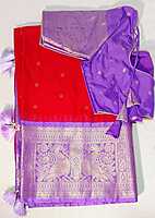 E12:Ready To Ship Beautiful Semi Gadwal Saree With Stitched Blouse