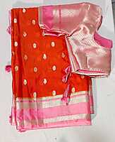 E28: Ready To Ship Beautiful Banarasi Warm Silk Saree With Stitched Blouse E28: Ready To Ship Beautiful Banarasi Warm Silk Saree With Stitched Blouse