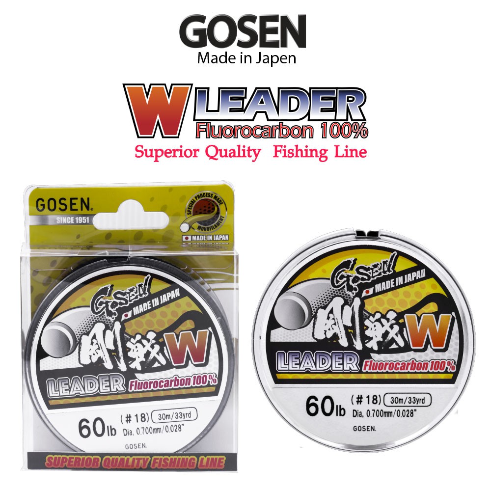 GOSEN สายเอ็น - รุ่น W LEADER FC 30M , 60lb (1 SPL)