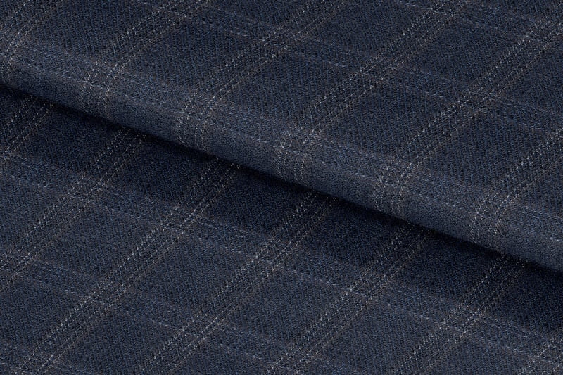 255131-NAVY WITH BROWN CHECK LINEN