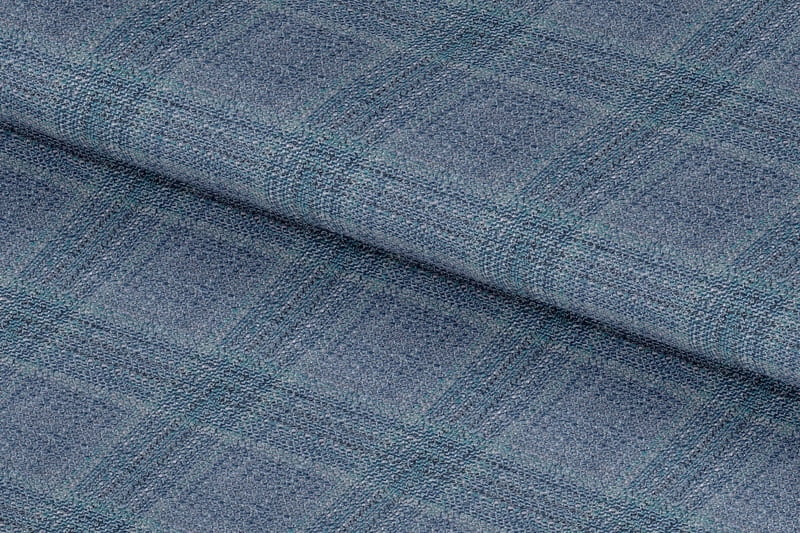 255151-LIGHT BLUE & GREEN CHECK LINEN