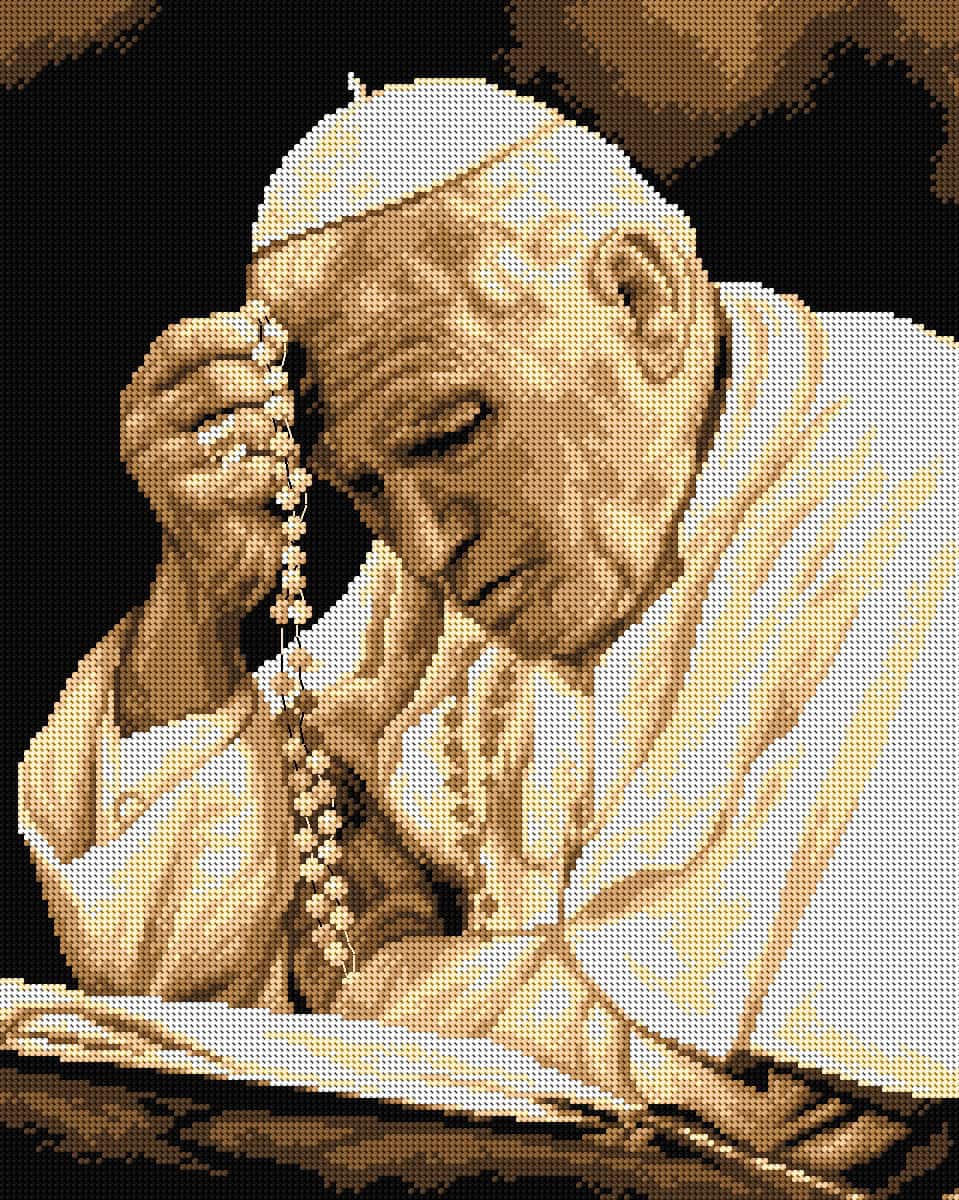 Papa Giovanni Paolo II - Tela da ricamare a mezzopunto