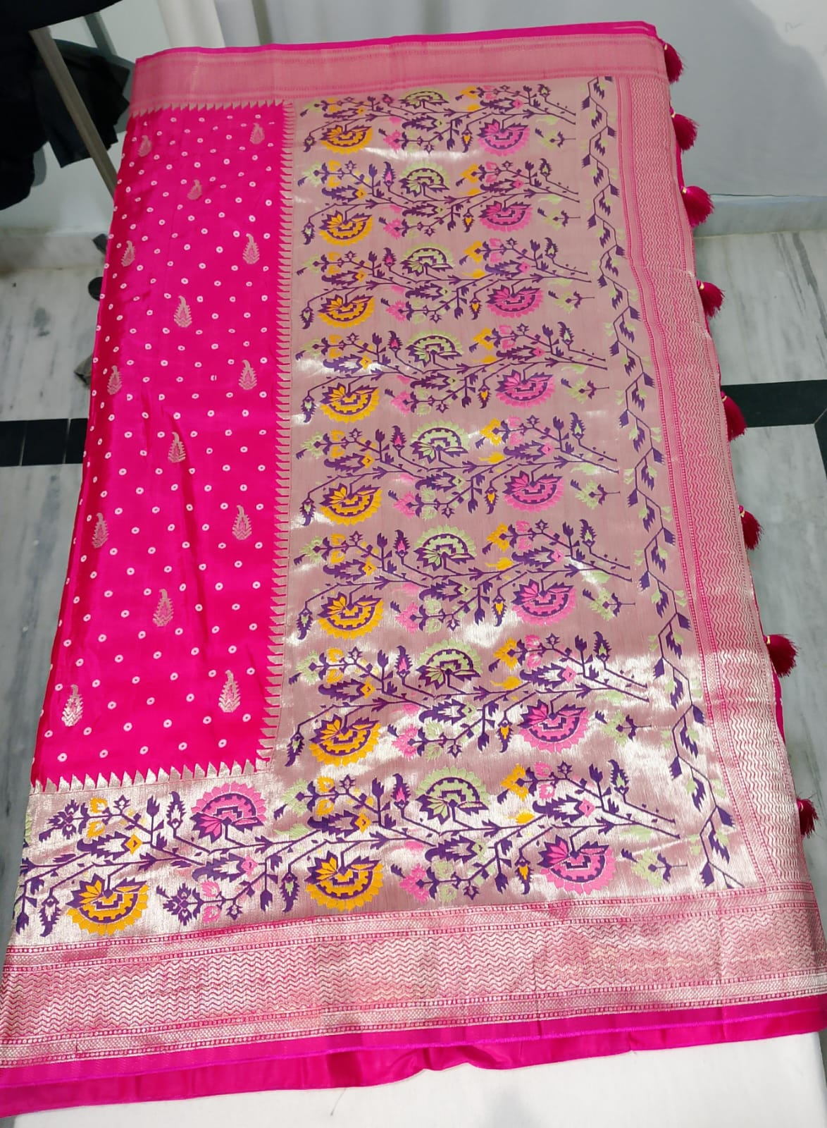 C181: Ready To Ship Beautiful Pure Moonga Crepe Silk Saree With Stitched Blouse C181: Ready To Ship Beautiful Pure Moonga Crepe Silk Saree With Stitched Blouse