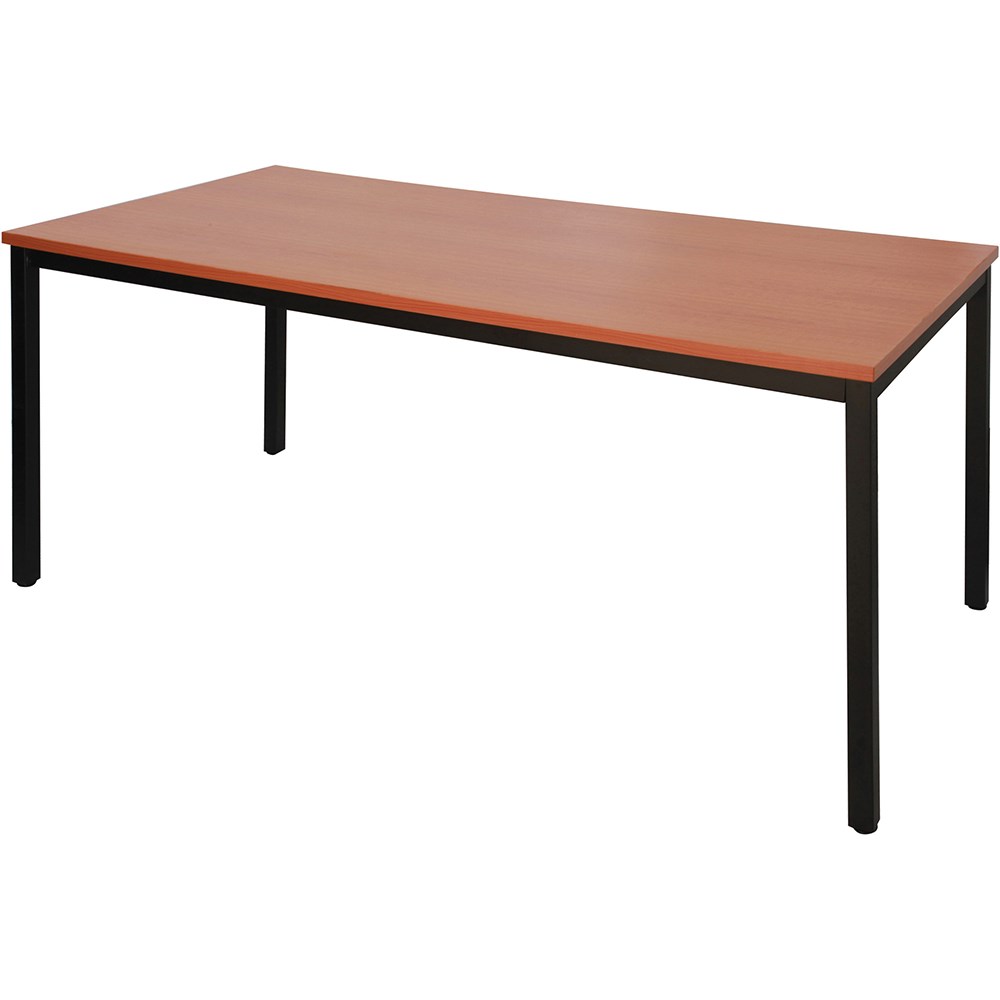 Rapidline Steel Frame Table 1800W x 750D x 730mmH Cherry Top Black Frame
