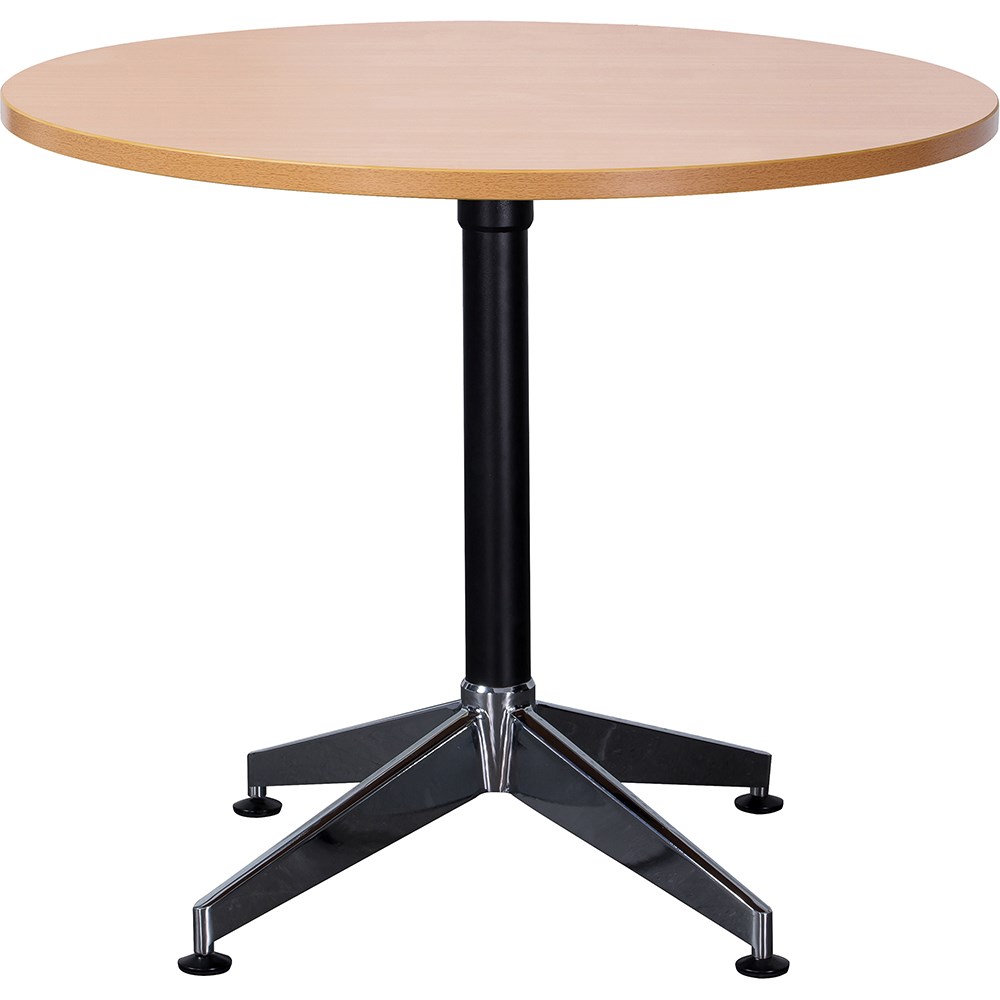 Rapidline Typhoon Round  Meeting Table 900D x 730mmH Beech Top Black Base