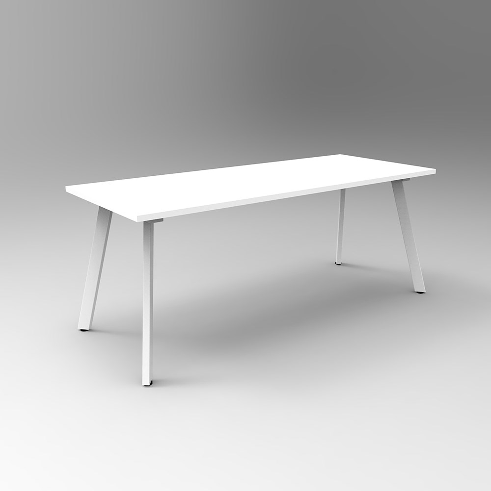 Rapidline Eternity Meeting And Boardroom Table 1800W x 750D x 730mmH White Top White Base