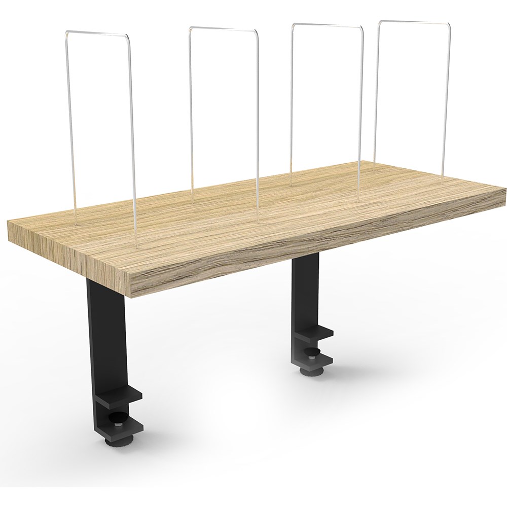 Rapidline Clamp Mount Shelf And Dividers 600W x 270D x 475mmH Oak and Black