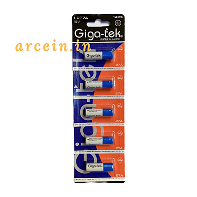 Gigatek LR27A 12V Alkaline battery (Pack of 5)