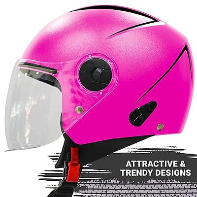 STEELBIRD SBH-20 ZIP DASHING PINK C/V (L)