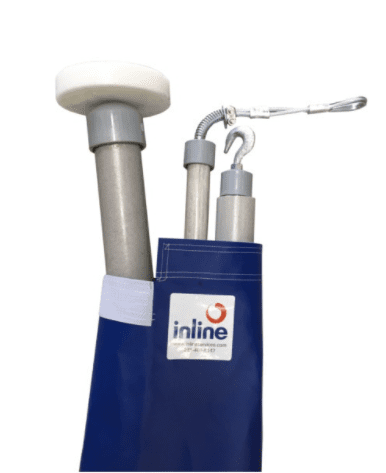Inline, Pig Pole, Safe pig retrieval in  flammable gas pipelines, Materials Fiberglass.
