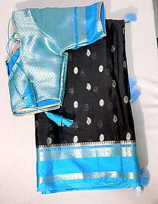 E29: Ready To Ship Beautiful  Banarasi Warm Silk Saree With Stitched Blouse