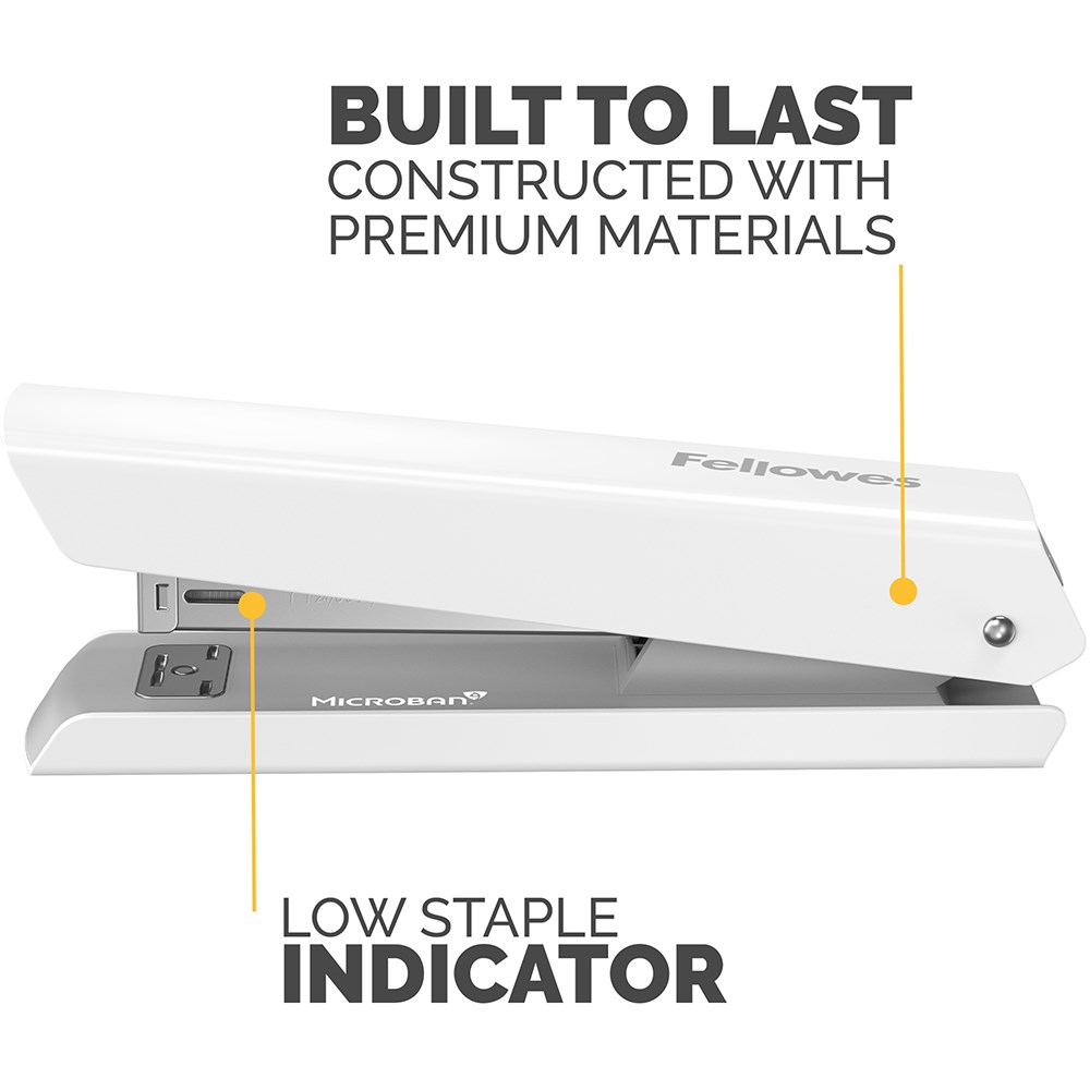 Fellowes LX820 Classic Desktop Stapler Full Strip White
