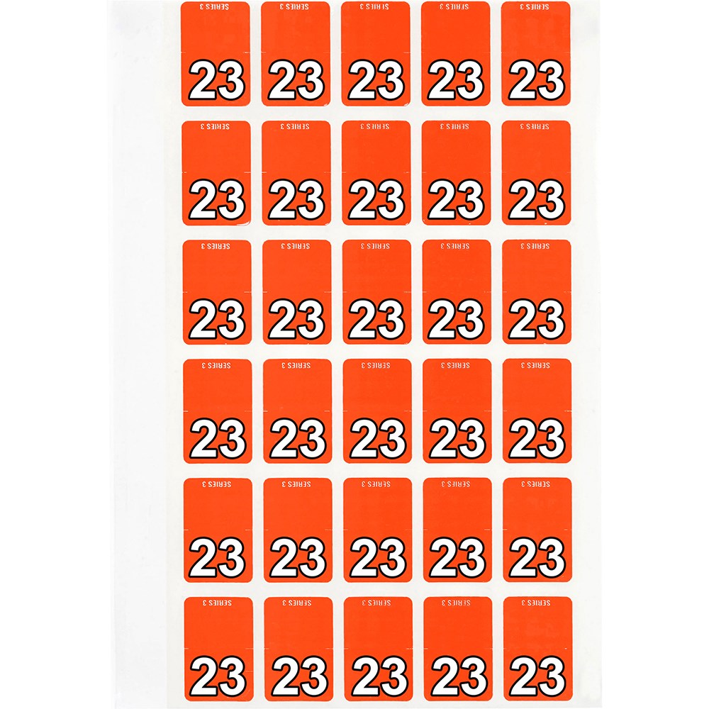 Avery Top Tab 23 Year Code Label 20x30mm Dark Orange Pack  Of 150