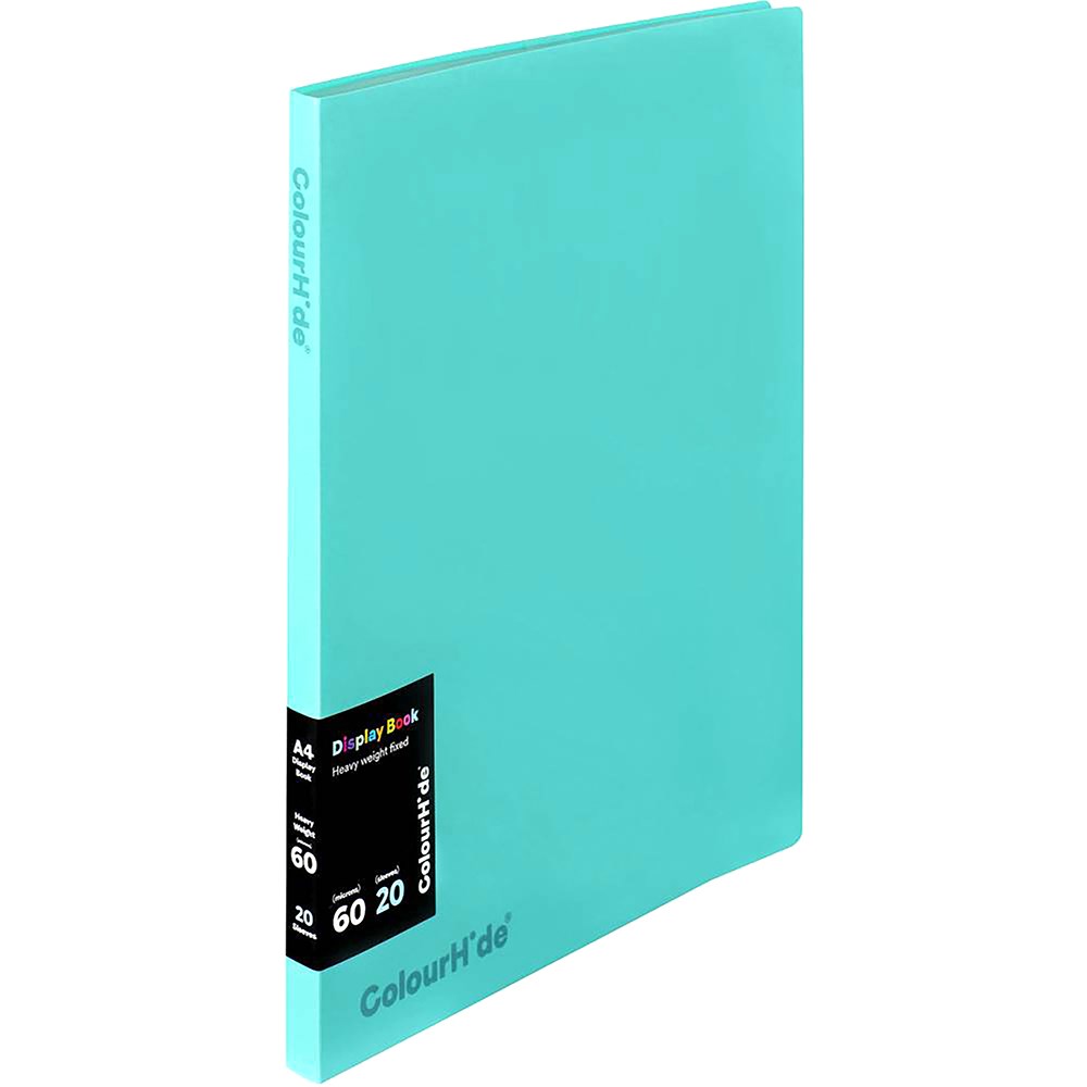 ColourHide Fixed Display Book A4 20 Sheets Aqua