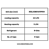 Specification of Blue star BwD3FMRGB- Black Water dispenser with cooling cabinet