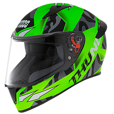 STUDDS THUNDER D7 MATT NEON GREEN N9 BLACK (M/V) (XL)