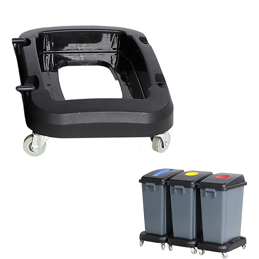 Compass Base for 60 Litres Recycling Bin With 4 Castors And Hook Black