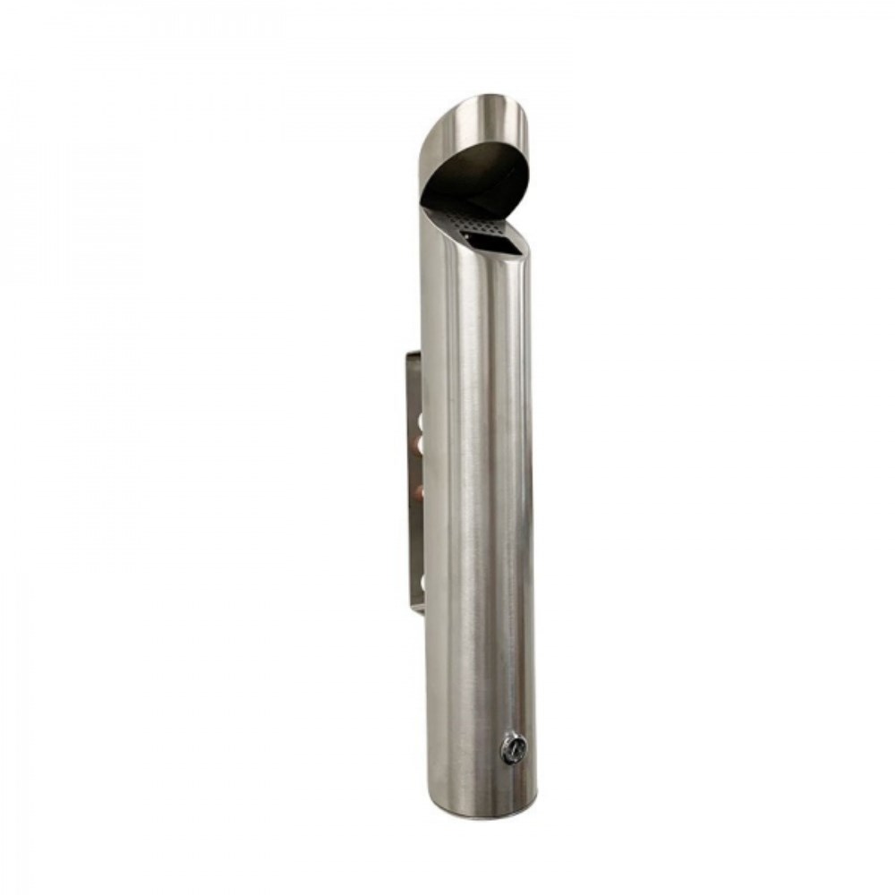 Compass Cylindrical Wall-Mounted Ashtray 1.25 Litres Stainless Steel