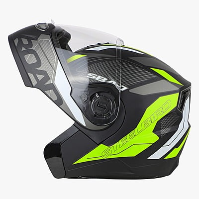 STEELBIRD SBA-7 ROAD MATT BLACK/NEON C/V (M)