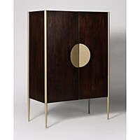 Modern Dark Wood Bar Cabinet with Brass Accents | Contemporary Liquor Cabinet Modern Dark Wood Bar Cabinet with Brass Accents | Contemporary Liquor Cabinet