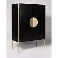 Modern Black Bar Cabinet with Brass Accents | Contemporary Liquor Storage Modern Black Bar Cabinet with Brass Accents | Contemporary Liquor Storage