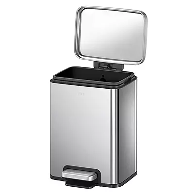 سلة نفايات ايكو بدواسة مع بطانة داخلية – 12 لتر / 3.2 جالون – من الفولاذ المقاوم للصدأ