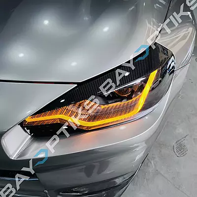 Dry Carbon Fiber Headlight Eyelid Eyebrow Trim – Fits BMW G87 M2 (2023–2025)
