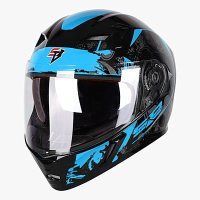 STEELBIRD SBA-21 COMBAT MATT BLACK/BLUE C/V (M)