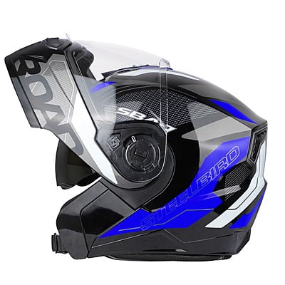 STEELBIRD SBA-7 ISS ROAD GLOSSY BLACK/BLUE C/V (M)