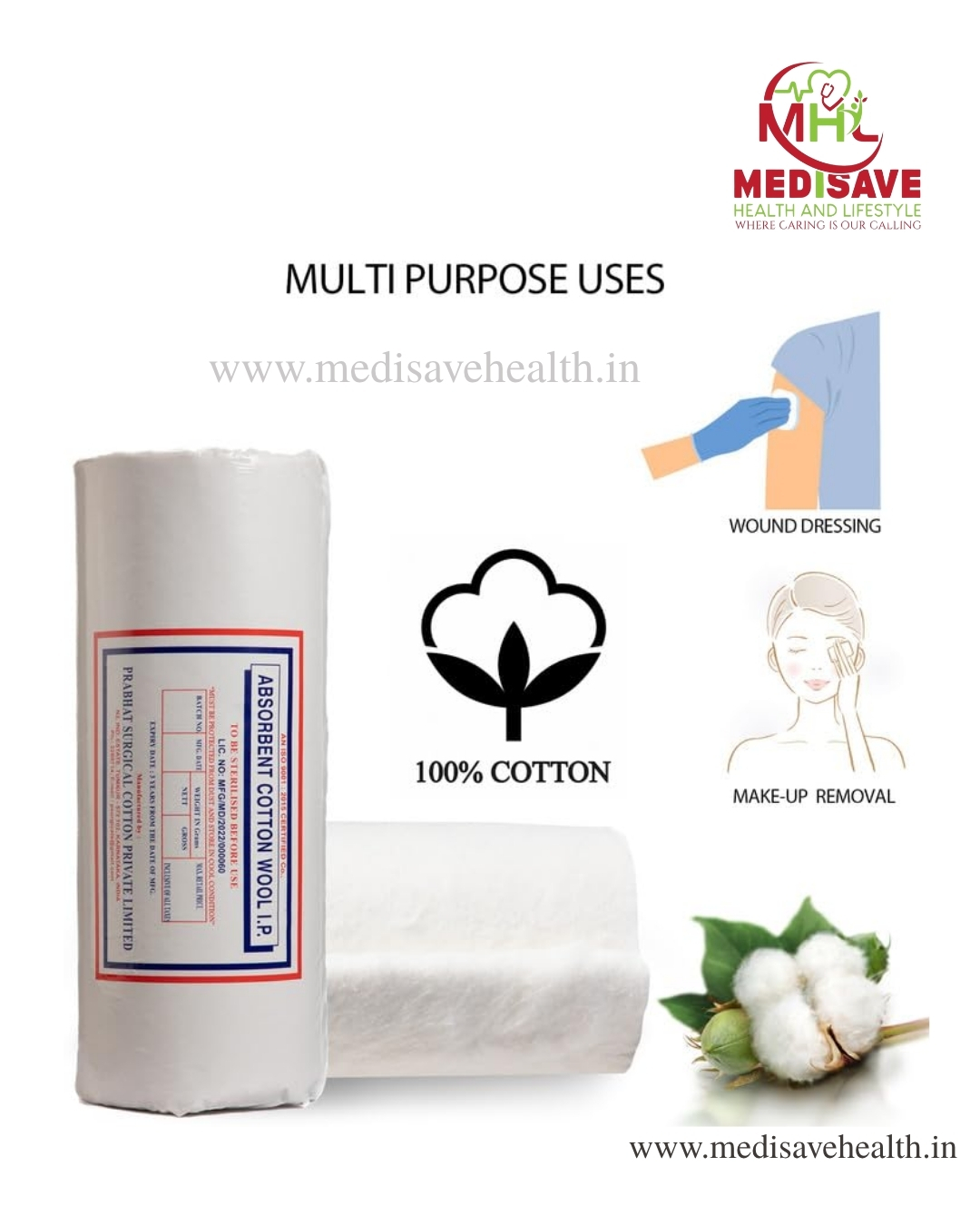 Absorbent Cotton IP 500 Gm Absorbent Cotton IP 500 Gm