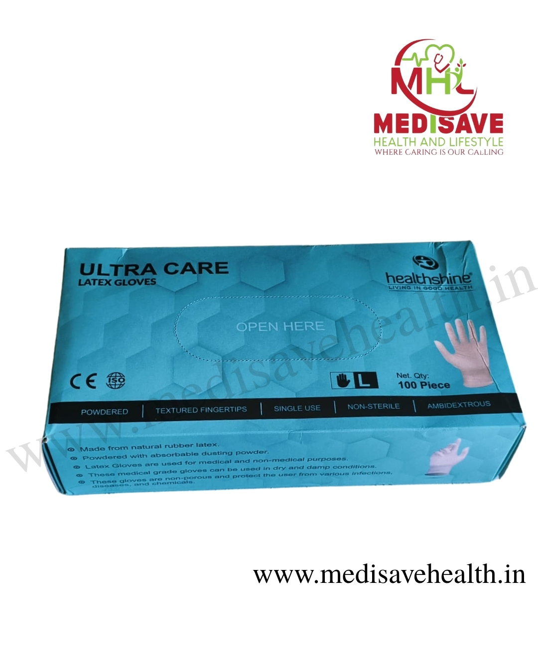 Powdered Latex Examination Gloves M - Healthshine