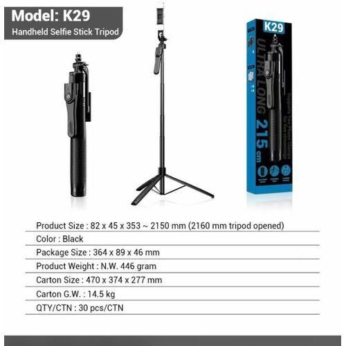 K29 ULTRA LONG SELFIE STICK / TRIPOD STAND - 2.15METER LONG K29 ULTRA LONG SELFIE STICK / TRIPOD STAND - 2.15METER LONG