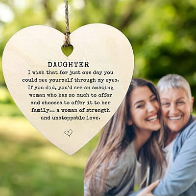 Personalized Heart Family Keepsake Ornament Gift,  Heirloom Treasure, Wood Thank You Memento 3