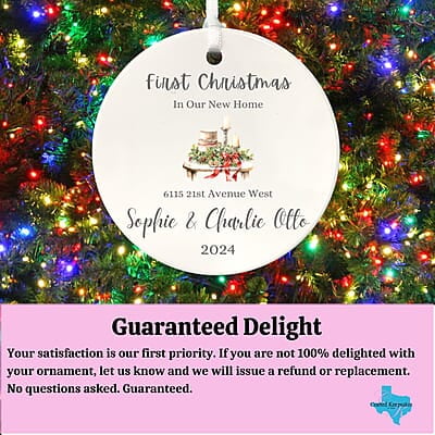 New Address 3 Personalized 2024 Ornament, Custom Ceramic Keepsake, First Christmas Heirloom Gift New Address 3 Personalized 2024 Ornament, Custom Ceramic Keepsake, First Christmas Heirloom Gift