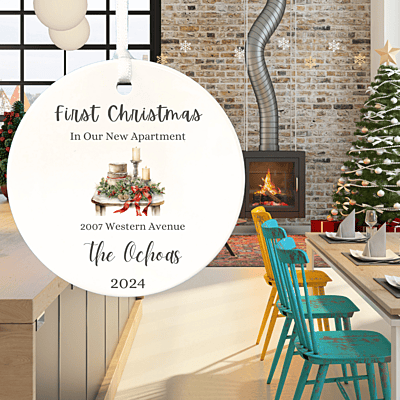 New Apartment 3 Personalized 2024 Ornament Keepsake, First Christmas, Heirloom Custom Gift