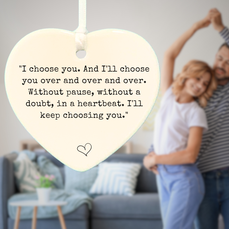 3" Heart Ceramic Ornament – I Choose You- Romantic Keepsake Engagement, Wedding, or Anniversary 3" Heart Ceramic Ornament – I Choose You- Romantic Keepsake Engagement, Wedding, or Anniversary