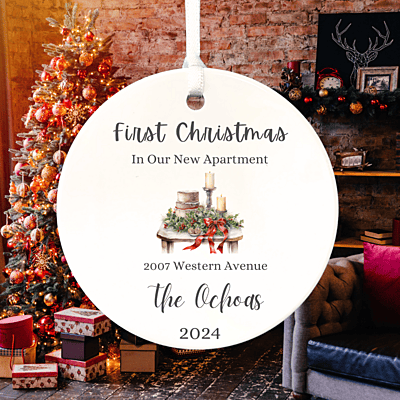 New Apartment 3 Personalized 2024 Ornament Keepsake, First Christmas, Heirloom Custom Gift