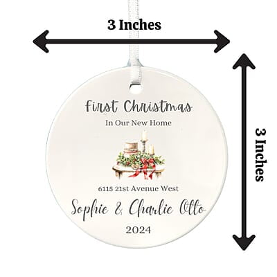 New Address 3 Personalized 2024 Ornament, Custom Ceramic Keepsake, First Christmas Heirloom Gift New Address 3 Personalized 2024 Ornament, Custom Ceramic Keepsake, First Christmas Heirloom Gift