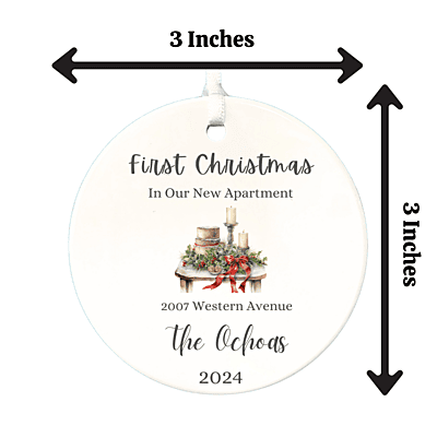 New Apartment 3 Personalized 2024 Ornament Keepsake, First Christmas, Heirloom Custom Gift