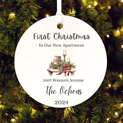 New Apartment 3 Personalized 2024 Ornament Keepsake, First Christmas, Heirloom Custom Gift