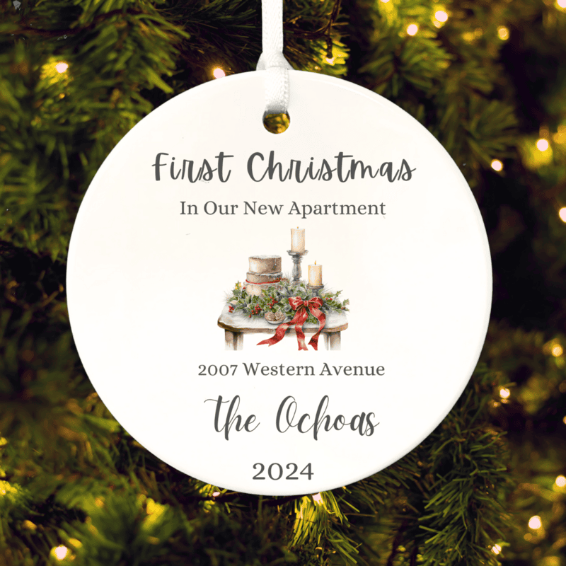 New Apartment 3 Personalized 2024 Ornament Keepsake, First Christmas, Heirloom Custom Gift