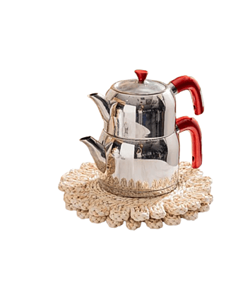 أبريق شاي ستانليس ستيل طبقتين