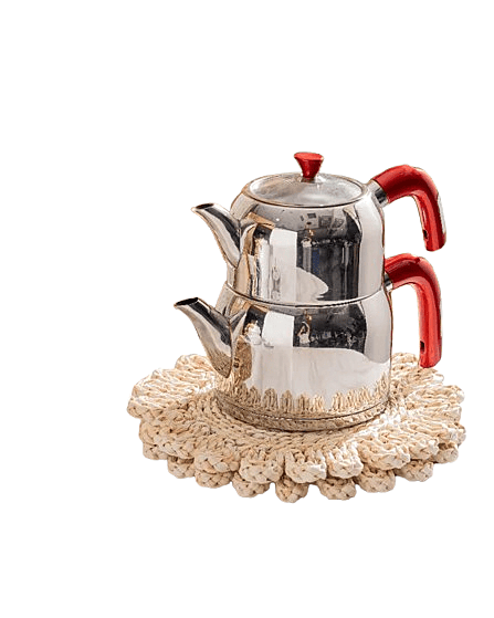 أبريق شاي ستانليس ستيل طبقتين